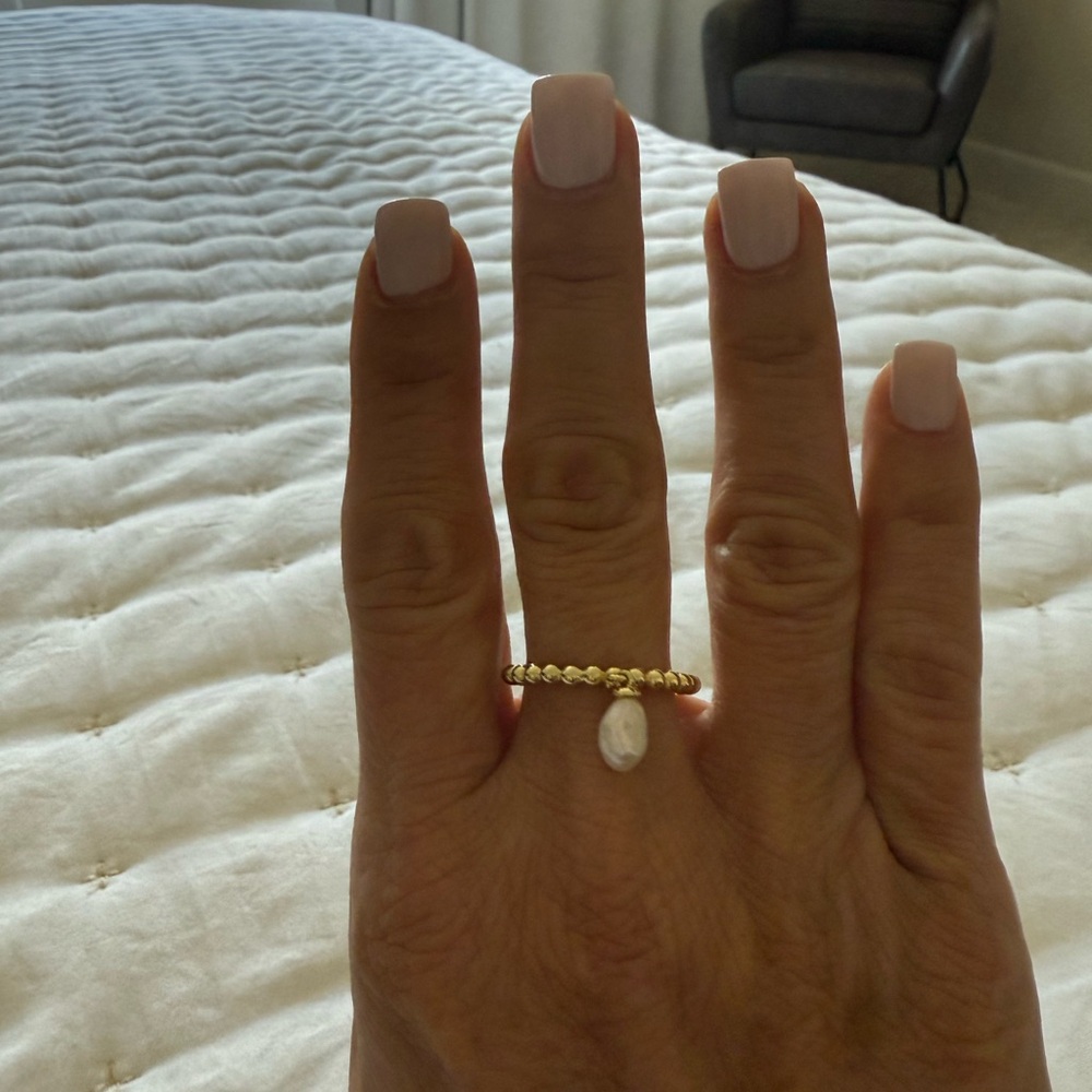 Kendra Scott Silver Beaded Ring with Pearl Accent - Picture 2 of 2